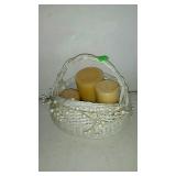 Basket with three candles