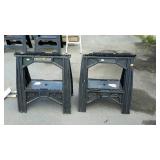 Two plastic saw horses