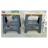 Two plastic saw horses