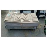 Kids sand box, measures 44 inches long, by 27