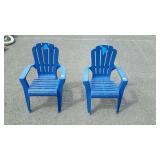 Two kids plastic adirondack chairs, seller code CL
