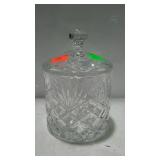 Handcut lead crystal covered dish, made in Czech