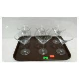 Set of six martini glasses