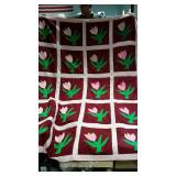 Comforter with appliques  72"×96",  and 2 pink