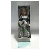 19" porcelain doll - "Bethany" in grey dress with