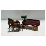 Horse drawn wagon, metal and plastic with "Gray &