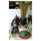 Home decor lot - wine rack, artificial arrangement