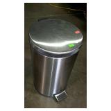 Kitchen trash can - stainless, step on style with