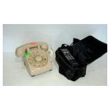 Phones- vintage Audiovox bag phone, &  rotary desk