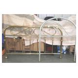 Two headboards- 1 brass queen size, and 1 metal