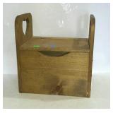 Storage bench stool, pine with heart cut-out sides