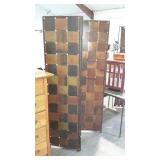 Three section dressing screen. Metal frame and