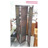 Three section dressing screen. Metal frame and