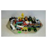Toys - monster trucks, transporters,space gun, etc