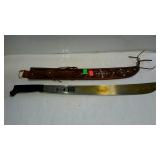 Machete with fancy leather sheath - Collins & Co