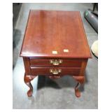 Single drawer, queen Ann footed end stand, made