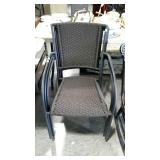 Set of three wicker patio chairs