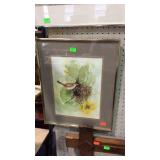 Print, bird nest scene, framed & matted - 17 x 21