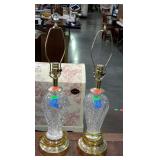 Pair of glass table lamps, no shades