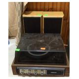 Soundsign turntable with pair of JBL speakers