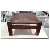 Brush bottom footstool, with oak frame measures
