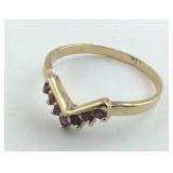 Ruby Gold over Sterling Ring Size 7