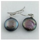 Abalone Sterling Silver Dangle Earrings