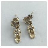 Flip Flop Sterling Silver Earrings