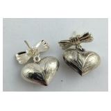 Heart Sterling Silver Dangle Earrings