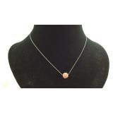 Pink Crystal Sterling Silver 18 inch Necklace