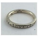 "Love" Sterling Silver Band Size 7