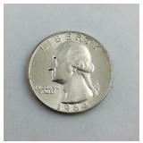 1964 B.U. Silver Washington Quarter