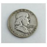 1953 D Silver Franklin Half Dollar
