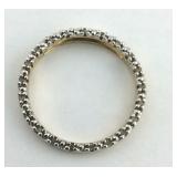 Diamond Gold over Sterling Silver Circle Pendant