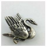 Sterling Silver Swan Pin