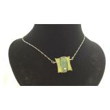 Blue & Green Sterling Silver 18 inch Necklace
