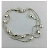 Sterling Silver 8 inch 3 Strand Bracelet