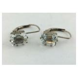 Emerald Cut CZ Sterling Silver Earrings