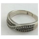 Diamond Sterling Silver Ring Size 9
