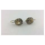 CZ Gold over Sterling Silver Earrings