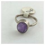 Amethyst Sterling Silver Ring Size 8.5