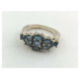 Blue Topaz Sterling Silver Ring Size 7