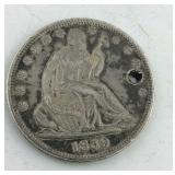 1859 Silver Seated Liberty Half Dollar