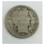 1902 O Silver Barber Half Dollar