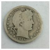 1914 Silver Barber Quarter