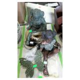 Group lot of fountain pieces. Base, pump and