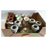Flat of candle stick holders. Assorted colors.