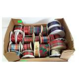 Flat of ribbon. Mostly holiday style. Some