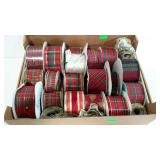 Flat of ribbon. Mostly holiday style. Some