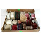 Flat of ribbon. Mostly holiday style. Some